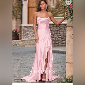 Stacy Adams Light Pink Strapless Dress
